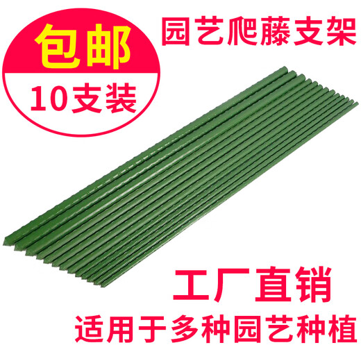 包塑钢管园艺支架豆角黄瓜爬藤支撑杆花园庭院植物牵引固定爬藤架 直径16mm长度210cm【10支】 中等