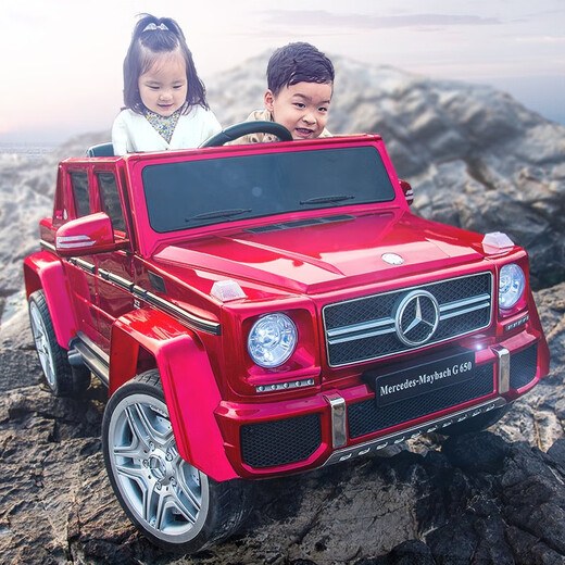 
Xingchenhao Mercedes-Benz children's electric vehicle four-wheel drive four-wheel remote control children's toy car can be used as off-road vehicle painted black four-wheel drive + super-power battery + leather seat soft wheel