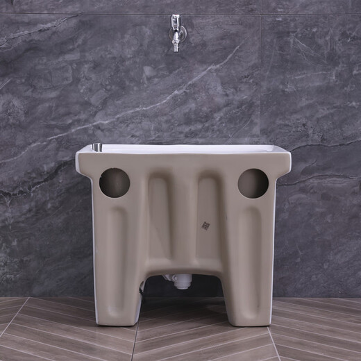 Lefit (lfte) bathroom ceramic wash mop pool balcony mop trough household Taiwan controlled large, medium and small mop basin courtyard mop pool 5053 Taiwan controlled drain + faucet delivery to home