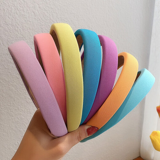Jiuweiya candy-colored hair hoop Internet celebrity new solid color hair press headband women's face wash hairpin versatile out-and-out hair binding jewelry FG23# royal blue