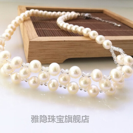 Yayin Thyroid Scar Covering Freshwater Pearl Necklace Scar Covering Jewelry High-Quality Short Clavicle Chain for Women Replaced with 925 Silver Adjustable Buckle