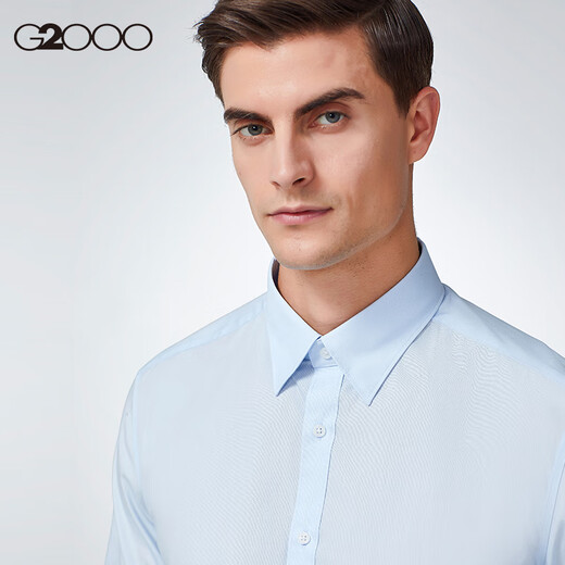 G2000男装【易打理】修身剪裁经典衬衣短袖休闲衬衫百搭 平纹-净白 XL /09/180