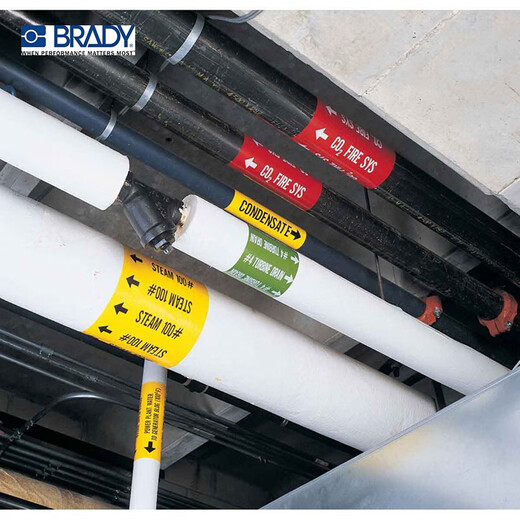 Brady BBP85 Etikettdrucker 10-Zoll B-595 Pipeline Schild Geräte Schild Innen-/Außenband 13563 Gelb