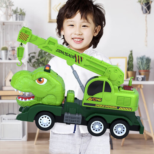Xinshite (XST) Children's Toy Car Boy Dinosaur Engineering Crane Crane Extra Large Music Inertial Car Birthday Gift