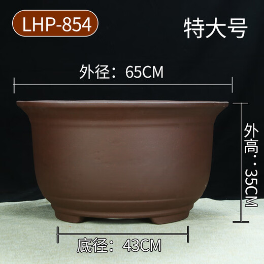 特大号紫砂花盆种树老桩60cm以上超大种发财树铁树陶瓷盆 紫砂 x 854大中两个
