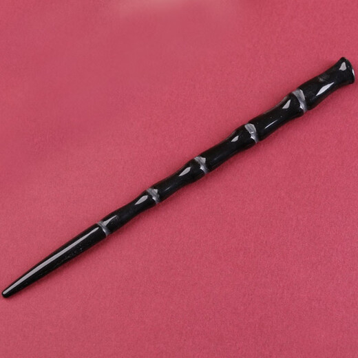 Jiangnan First Hairpin Black Yak Horn Headdress Bamboo Feather Updo Hair Hanfu Simple Hair Accessory Women Bamboo