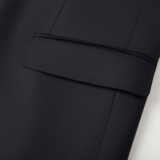 Qipai men's wool suit suit 2025 autumn new business wedding dress including cashmere suit and trousers two-piece set black suit top XXS B46 170/92B