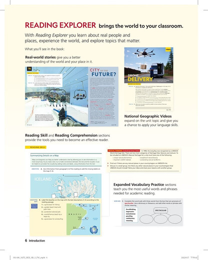 National Geographic Reading Explorer 3rd Edition Domestic Version [Niveau 3] Reading Explorer Student Book [Gift Word Dictation] CEFR B2 Middle School English Lire des documents de formation spéciaux importés Version originale [LANSI VALEUR 1050L]