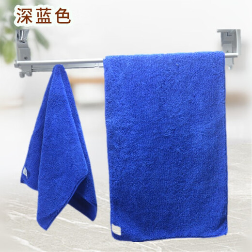 Yiran thickened microfiber towel absorbs water and does not shed lint easily, housekeeping cleaning cloth, wiping table and glass, hotel cleaning cloth, 5 thickened dark blue 30*50CM