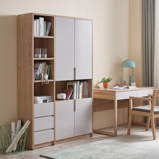 Quanyou Home Bookcase Simple Modern Bookcase 2 Doors 3 Doors Optional Combination Study Furniture Storage Cabinet