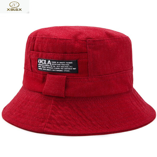 XBLGX spring and autumn hat double-sided fisherman hat anti-1 sunshade hat for men and women same style foldable small hat basin hat khaki color one size 58cm