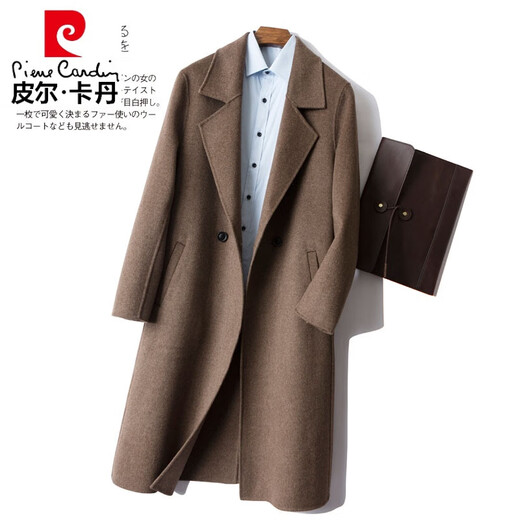 Pier Cardin Luxur Luxury Lutte haut de gamme haut de gaine de laine de haute qualité manteau en laine double face pour hommes haut de gamme en laine à double face sur le genou pour hommes Paleo xxl