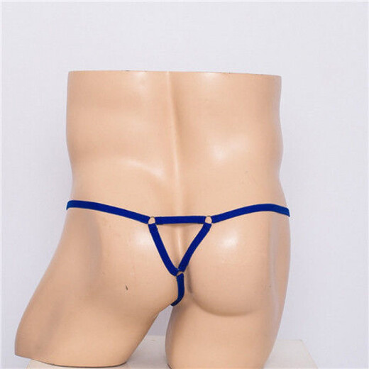 Men's thong with one strap sexy transparent bag gun bullet separation iron ring tassel lace physiological underwear men's sex toys white one size red