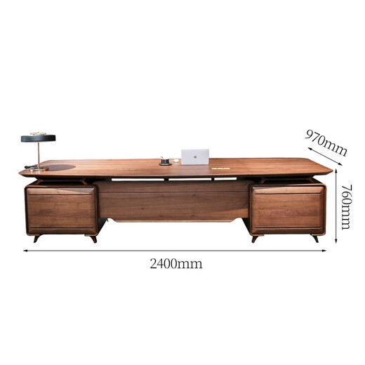 KOQUMGE solid wood boss desk and chair combination president table new Chinese style executive desk simple modern chairman table furniture 2.8 meters boss table + boss chair
