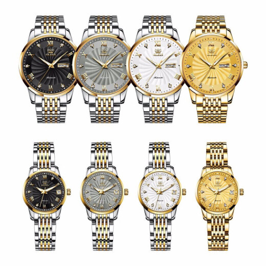 Relojes de pareja certificados suizos de Olevs (Olevs), un par de relojes mecánicos totalmente automáticos, tendencias impermeables y luminosas, los diez mejores relojes famosos, relojes de hombres y mujeres, letras libres de Olevs6630 para parejas,