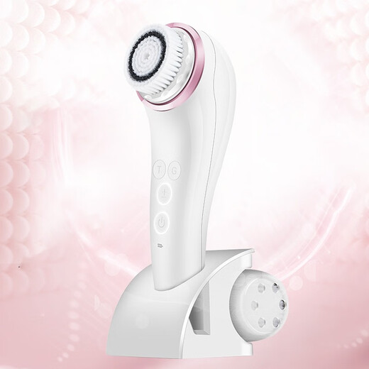 Reena sonic cleansing instrument for women, facial cleansing instrument for women, facial cleansing brush, facial cleansing artifact, facial cleansing instrument, facial cleansing instrument, ivory white, with 3 brush heads