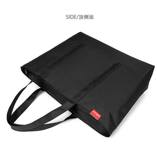 Workwear trendy brand style boy shoulder bag nylon casual handbag canvas commuting tote bag large capacity hand shopping bag 13/14-inch computer bag Lucifer L699 black + shoulder bag