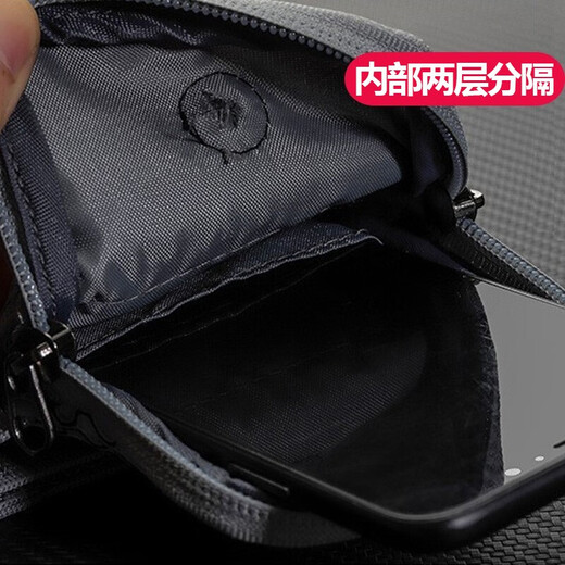 Running mobile phone arm bag, fitness and sports mobile phone bag, night running marathon equipment arm bag for men and women, large capacity Caspian Wolf Gray upgraded version (within 6.7 inches) double zipper