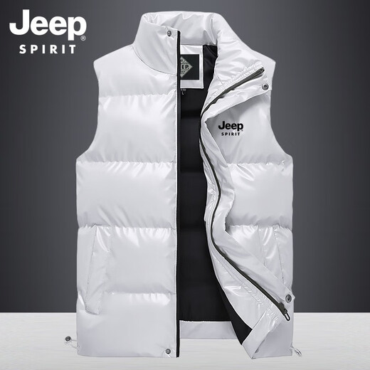JEEP SPIRIT马甲男棉衣马甲男秋冬坎肩休闲加厚保暖背心男士棉服户外防风外套 683黑色 5XL