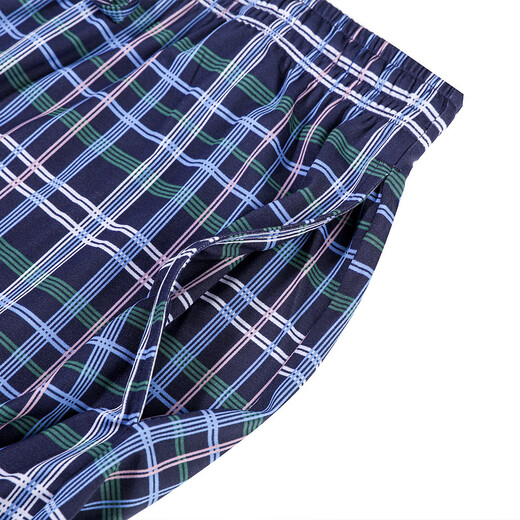 AIMER Men [Serie de Sille-Sleve] Pantalones de pijama a cuadros clásicos para pantalones caseros para hombres NS42F684 Dark Blue Plaid YH8 L (170)