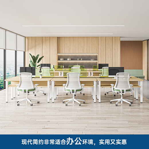 Yameile study desk computer desk double-layer storage simple desk study table office writing desk light walnut color 1.2 meters