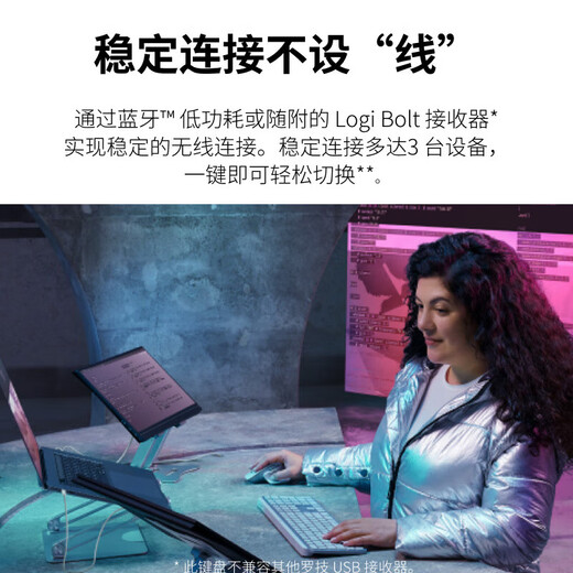 Logitech MX Keys S wireless Bluetooth keyboard office keyboard ultra-thin full-size smart backlight light tone portable keyboard MXKeys S+Anywhere3S keyboard and mouse set white