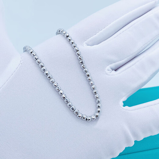 Heye Jewelry Bundi Bright Blind Pure Laser Beads Platinum PT950 Bracelet Women's Real Gold Women's Platinum Adjustable 6.06g Bead Width 3mm Length 16cm with Adjustment