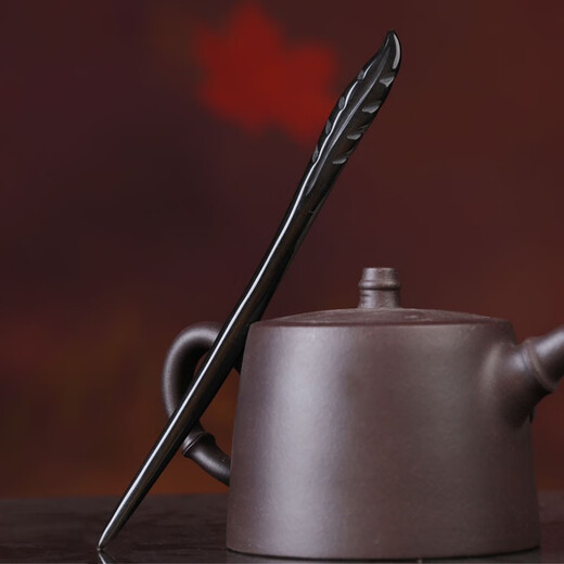 Jiangnan First Hairpin Black Yak Horn Headdress Bamboo Feather Updo Hair Hanfu Simple Hair Accessory Women Bamboo