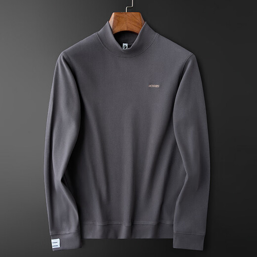 Prideme Herbst- und Winter Langarm T-Shirt Herbst Herbst Kleidung Fur-isoliert warm warme doppelte deutsche Samt Halbbaum-Basis-Hemd-Hemd-Hemd-Hemd-Hemd-Jacke YSB6630-Grau M [Gewichtsempfehlung: 100-120jin [Jin gleich 0,5 kg]]