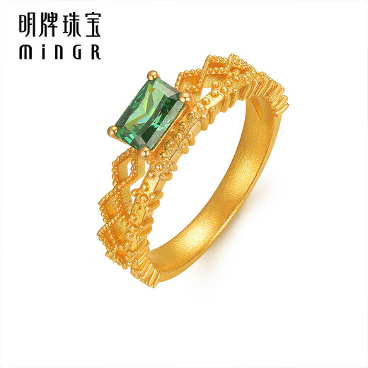Ming brand jewelry pure gold ancient gold cloud manor ring for wife and girlfriend AFM0379 labor cost 650 pure gold ring size 16 about 5.24 grams