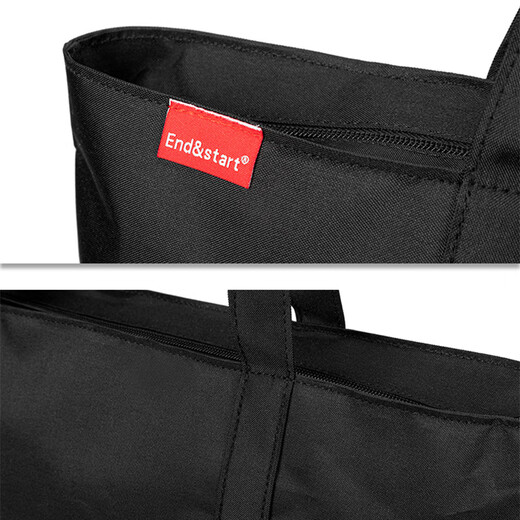 Workwear trendy brand style boy shoulder bag nylon casual handbag canvas commuting tote bag large capacity hand shopping bag 13/14-inch computer bag Lucifer L699 black + shoulder bag