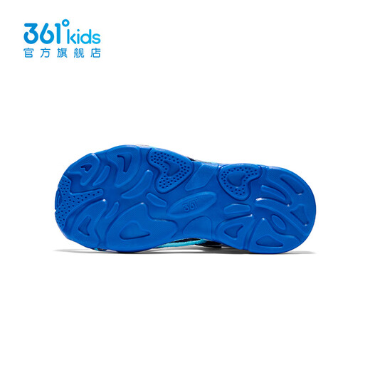 361 Children's shoes for boys and girls, sports and leisure toe-toe sandals, new summer style for middle and large children, soft soles, breathable children's beach shoes, light blue/earth blue/361 degrees white 35