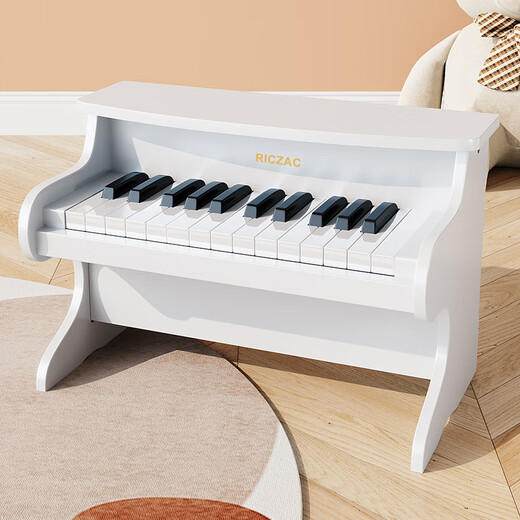 
RICZAC German wooden piano children's electronic piano beginner girls baby babies toddler boy music toy gift walnut color [wooden piano + music score sticker]