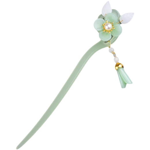 Wanbaozi fresh and simple ancient costume Hanfu with hairpin and jade hairpin cheongsam Hanfu with horse face skirt and hairpin with hairpin and jade flower and jade hairpin