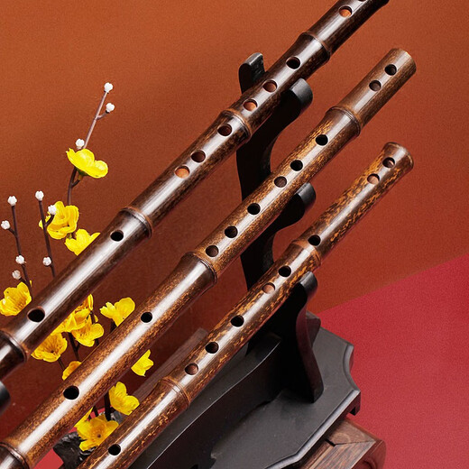 Ling Yin Ling Yin Zi Zhu Yuan Flute Musical Instrument Adult Grading Ancient Style Bamboo Flute Beginner's Purple Bamboo Flute Original Color G Template
