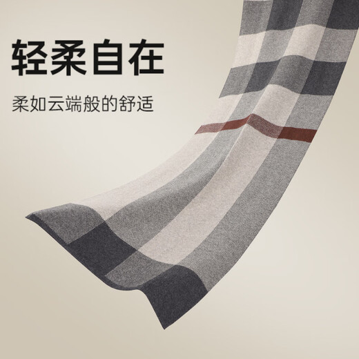 MITHAOL KUSC cashmere men's scarf 2025 winter thickened warm scarf birthday gift for boyfriend and husband gray high-end gift box