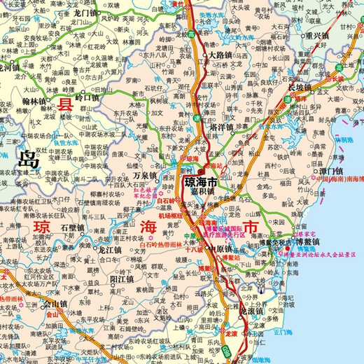 
Hainan map 2025 Hainan Provincial Government Transportation Terrain High-definition Paper Version Wall Sticker 1068*749 mm