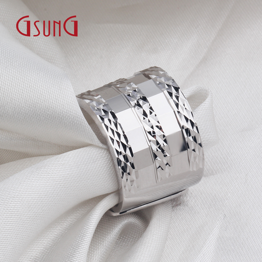 GsunG platinum PT950 men's wide-faced ring with large car pattern and laser face, women's live mouth large ring. Priced by gram. Contact before bidding.