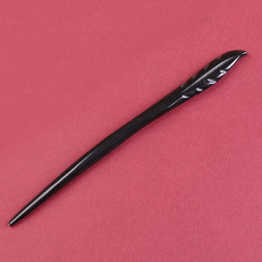 Jiangnan First Hairpin Black Yak Horn Headdress Bamboo Feather Updo Hair Hanfu Simple Hair Accessory Women Bamboo