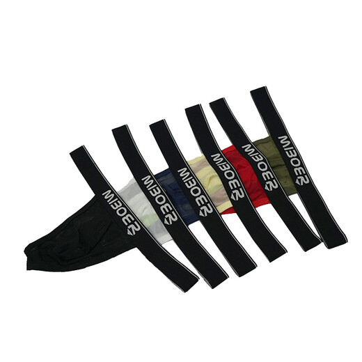 ROSELEX confidential delivery mesh thong men's sexy underwear ice silk seamless thin see-through fun red M