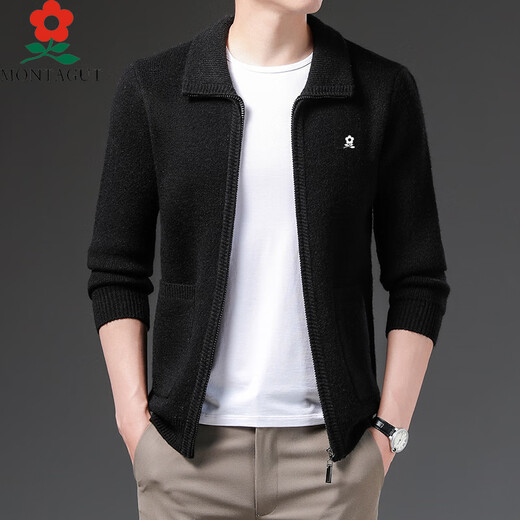 Mengtejiao Herrenkleidung, Herbst und Winter verdickte gestrickte Woll-Strickjacke, mittlere und ältere Menschen, lose und schlankes Geschäft Casual Warm Jacket 9921 Kamel M 165 [Empfohlen 100-115jin [Jin gleich 0,5 kg]]]