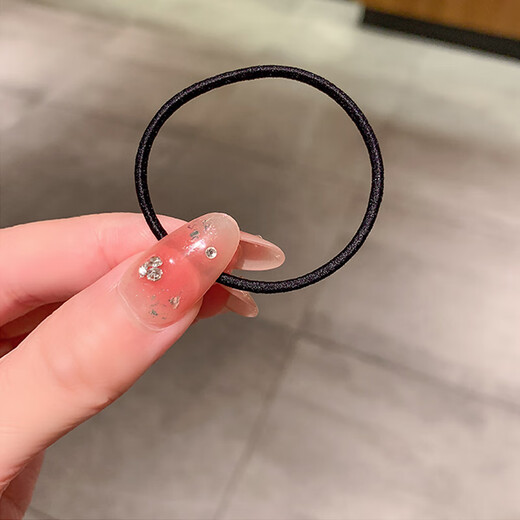 Morning color rubber band headband 100 pieces hair rope hair tie high elastic rubber band hair holder black