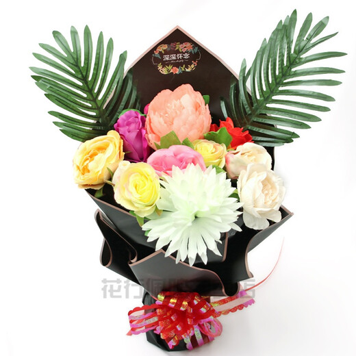 Tomb-Sweeping Festival supplies, silk flowers for grave sweeping, grave sweeping bouquet, chrysanthemum sacrifice hand holding, simulated fake chrysanthemum holding flower, white