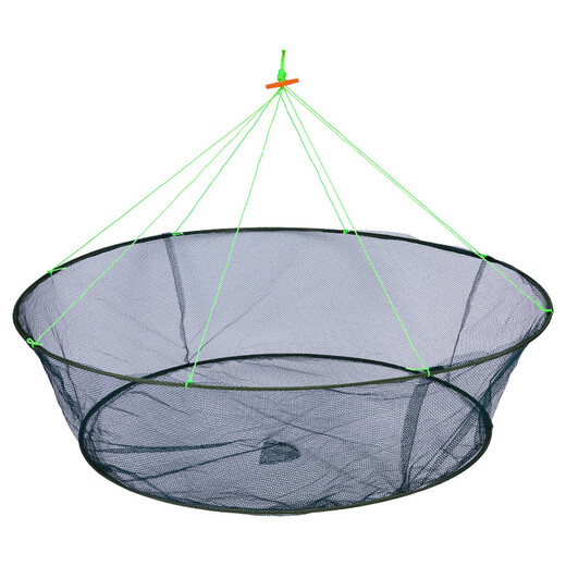 Manhu will lift the net for fishing, open-top folding fishing net, shrimp net, lobster net, moving net, diameter 1 meter, bottom diameter 0.8 meters (10 packs of bait), dense mesh, foldable and portable