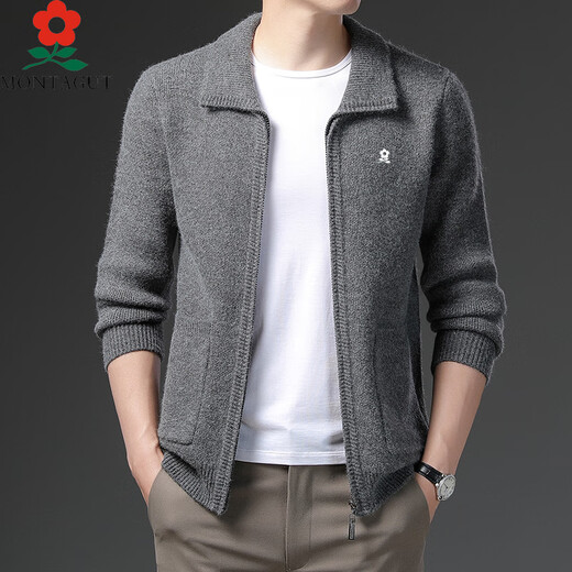 Mengtejiao Herrenkleidung, Herbst und Winter verdickte gestrickte Woll-Strickjacke, mittlere und ältere Menschen, lose und schlankes Geschäft Casual Warm Jacket 9921 Kamel M 165 [Empfohlen 100-115jin [Jin gleich 0,5 kg]]]