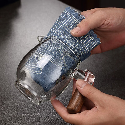 Jiutang velvet tea towel cloth absorbent high-end tea table tea table special towel high-end Kung Fu tea purple clay pot raising pot towel tea mat velvet square tea towel-Night Tour to the Temple of Heaven