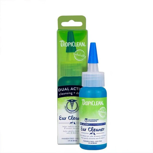 Tropiclean imported from the United States, Ear Cleansing Quick-drying Pet Ear Cleansing Liquid, Ear Mites Cat and Dog Ear Cleaning Liquid, Ear Cleaning Liquid 59ml 59ml (general for dogs and cats)
