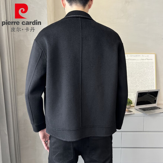 Pierre Cardin Double face en laine de laine pour hommes automne et hiver 2024 Nouvelle veste pour hommes manteau en laine courte pour hommes Green-vert