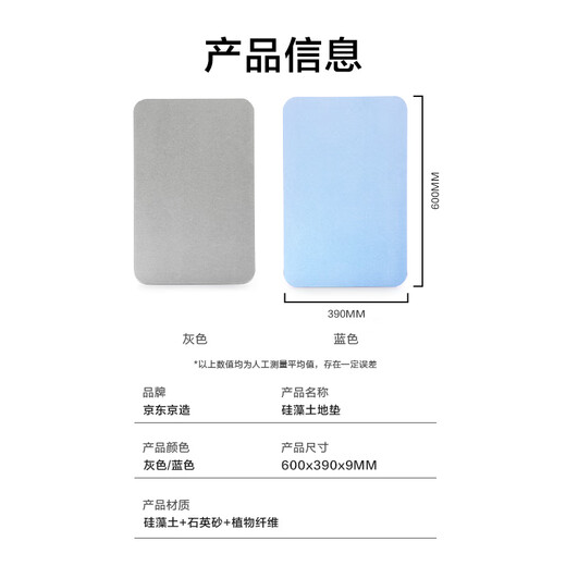 Hergestellt in Tokio, Kieselalgen-Schlamm-Bodenmatte, Toiletten-Badezimmermatte, wasserabsorbierende rutschfeste Fußmatte an der Toilettentür, grau 60 x 39 cm