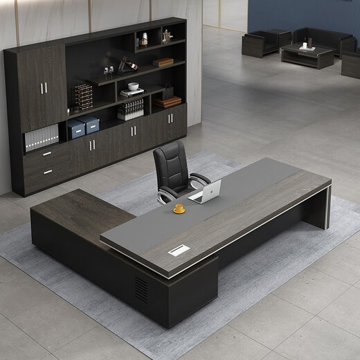 Shuxuan (SHUXUAN) boss desk office desk manager desk boss desk simple modern office furniture boss office desk and chair combination right side cabinet 3.0 meters boss desk + boss chair + 8-door bookcase